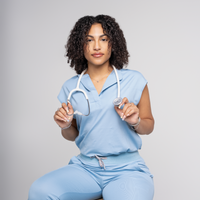 Ava Mandarin Collar Scrub Top